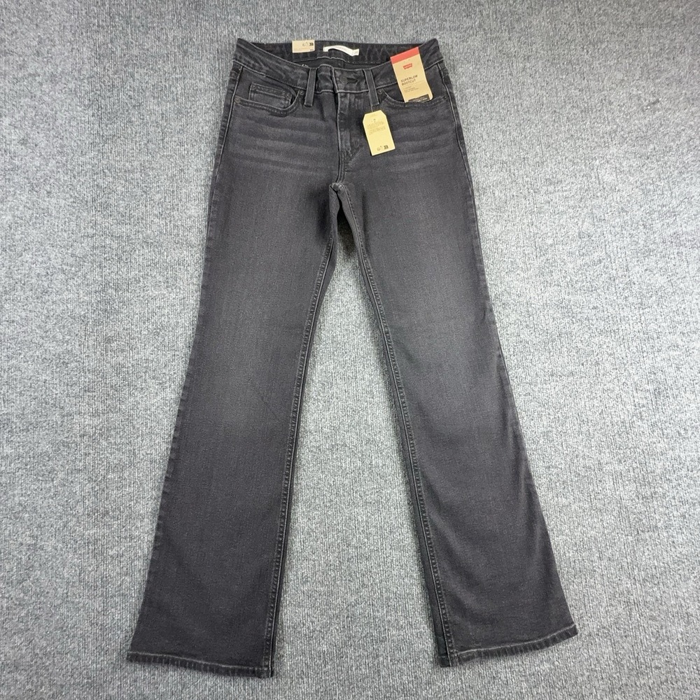 Levi's Superlow Bootcut Jeans Womens 28 Charcoal Gray Low Rise Slim AA6579-0000